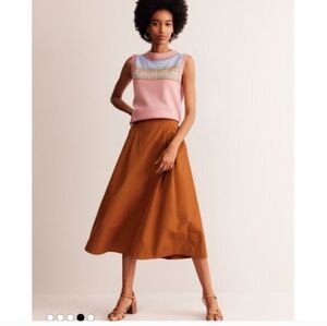 Boden Burnt Orange Midi Skirt